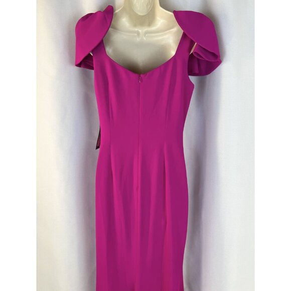 NWT Badgley Mischka Pink Twist Shoulder Detail Gown $650 - Picture 9 of 14